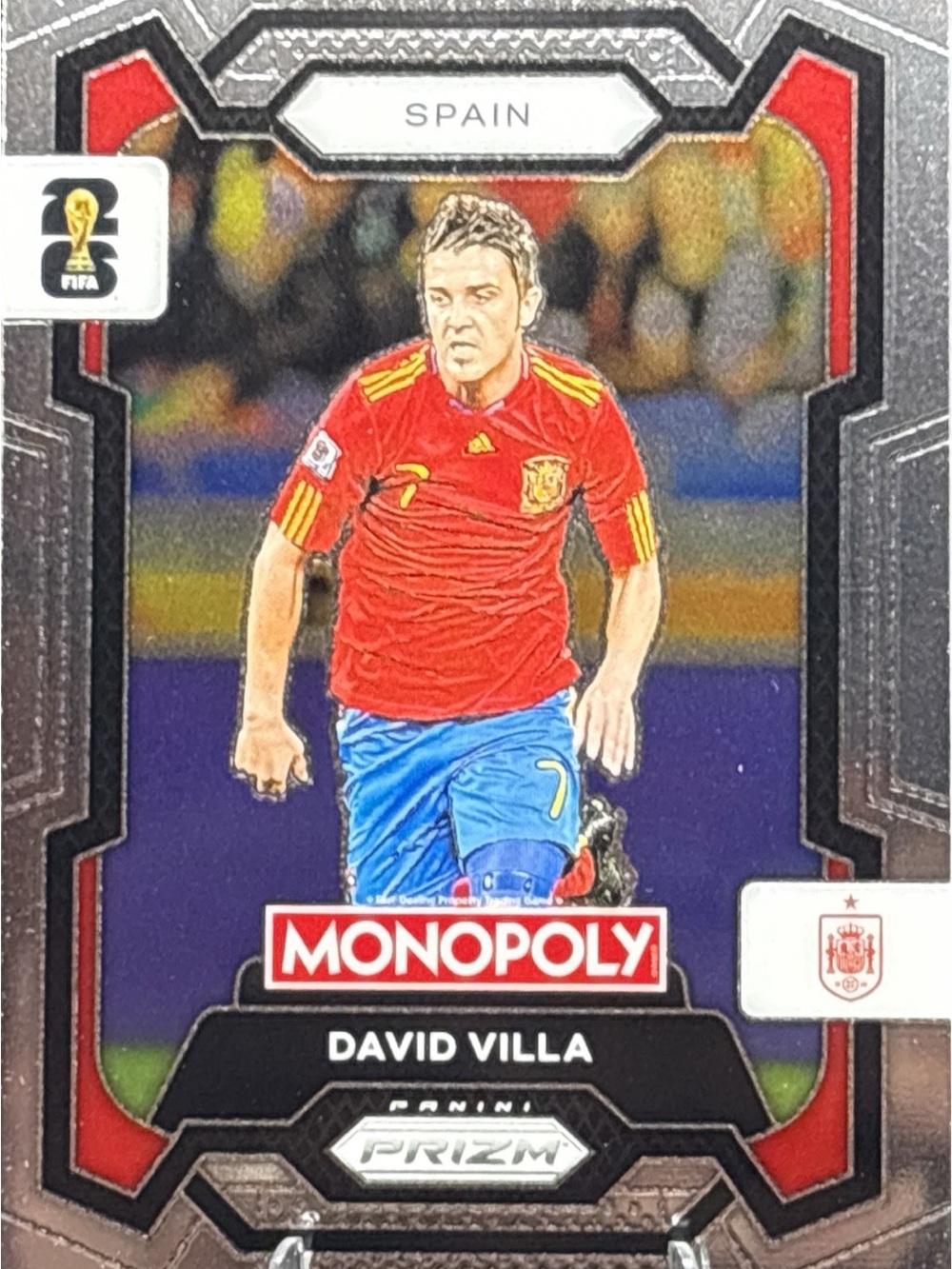 Panini Prizm Monopoly David Villa Spain Soccer Card